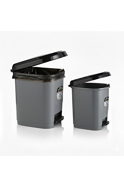 Ark سلة مهملات بلاستيكية بدواسة سعة 20 لتر و9 لتر، مجموعة من قطعتين