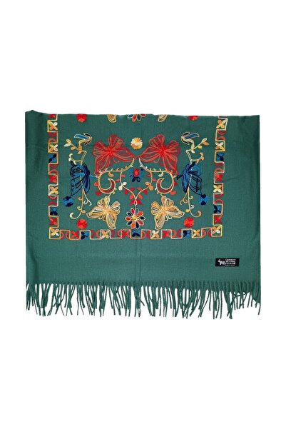 EVoStyle Imperial Elegance Scarf F35-4 – 100% Wool, Embroidered, Size 80 × 180 cm