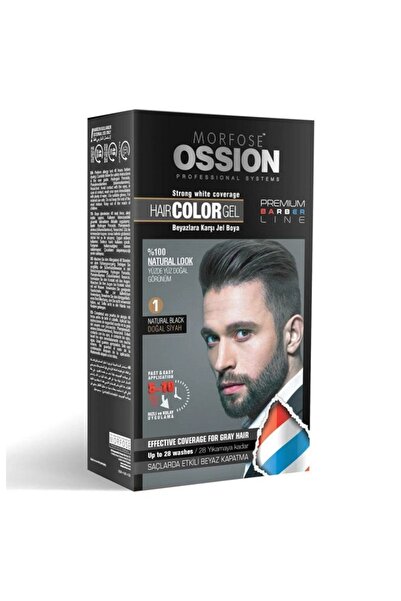 Morfose OSSION MEN JEL SAÇ BOYASI NO:1 DOĞAL SİYAH 40ml