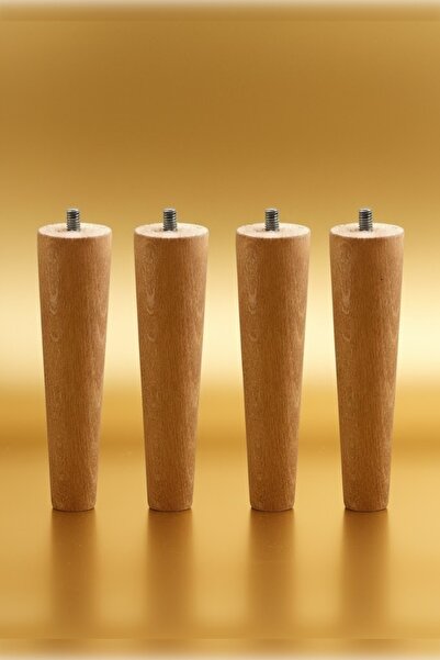 MH MiniHediye Wooden (30 cm) Coffee Table Pouf Stool Tv Unit Leg Feet Set of 4 with M8 Screw Fasteners