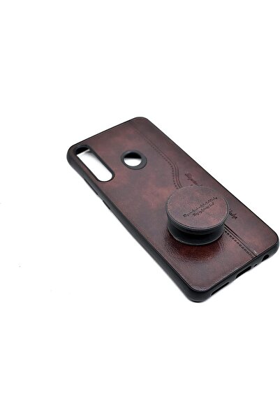 Generic Leather Case with Stand for Huawei Y6p (Dark Red) - Synthetic Leather