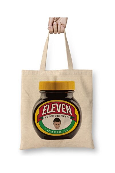 Toyaso Stranger Things Eleven Marmite White Tote Bag Long Handle Shopping Bag Beach Bag