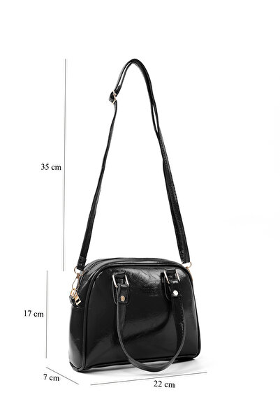 SHAKA Crinkled Textured Black Shk205 Faux Leather Zippered Single Compartment Adjustable Strap Hand, Arm and Shoulder Bag
