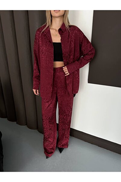 cottonage Patterned Satin Shirt Set