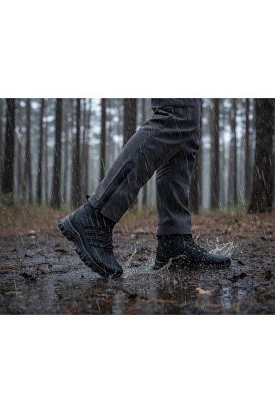 Budaks Men's Boots with Fleece Inside, Anti-Slip Thermo Sole, Winter Lace-Up Zippered Outdoor Trekking Boots