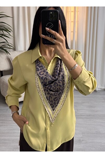 SELSAL Shirt with leopard print shawl