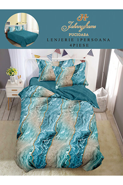 FIONNA.RO Finet Bed Linen 1 Person - Turquoise Marble