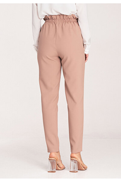 Figl Elegant high-waisted women's trousers - M1072 Beige size XL