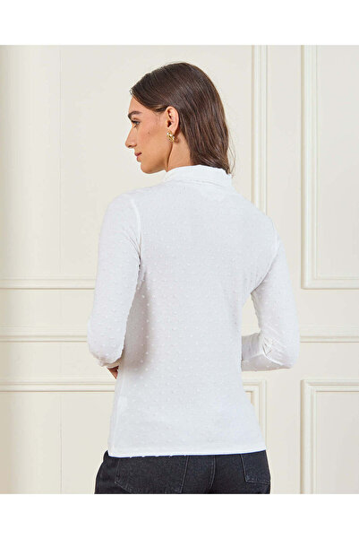 REDTAG Women Ivory Jacquard Top