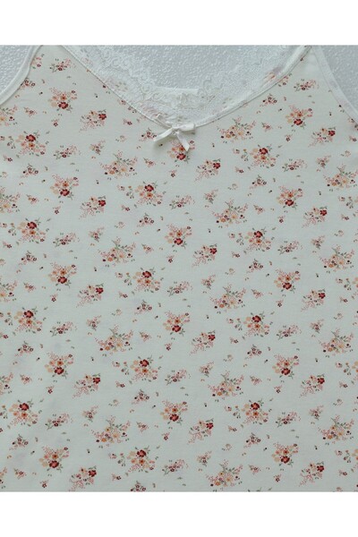 Modamorfo Lace Patterned Tank Top with Rope Straps - Cream