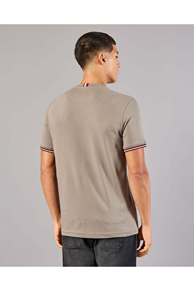 REDTAG Men Taupe Embellished T-Shirt