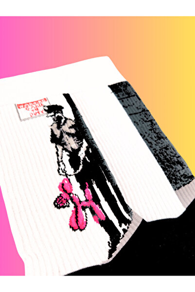 Shuttle Park Special Series Happy Colorful Patterned Banksy Graffiti Socks Fun Comfortable Stylish Design Style Socks