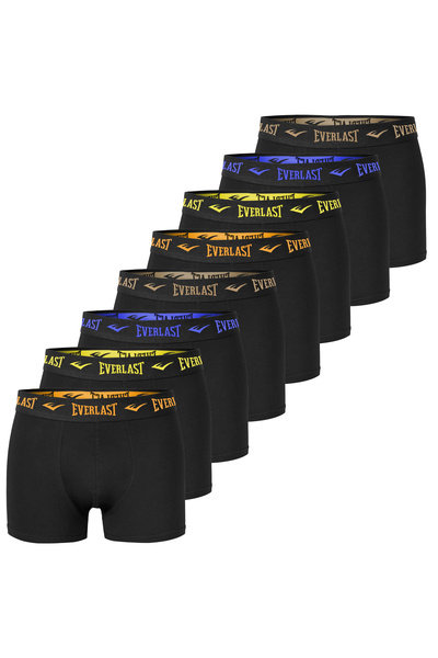 EVERLAST Men's Cotton Boxer Shorts, Everlast, Logo, Black, set of 8 pieces