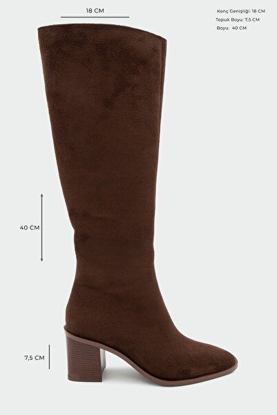 LAMİNTA Γυναικείες μπότες με τακούνι Volera Bitter Brown Suede