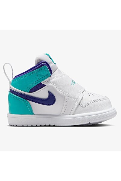 Nike Sky Jordan 1 Td Leather Infant Sneaker Genuine Leather Velcro Strap Children's Casual Sports Shoes White