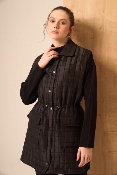 FTZ WOMEN Women's Shiny Quilted Vest Black 31256