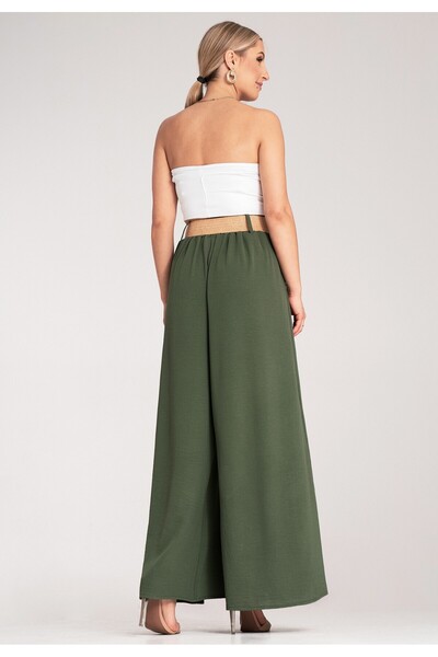 Figl Women's culottes - Belted pants - Green pants M1160 r. Universal