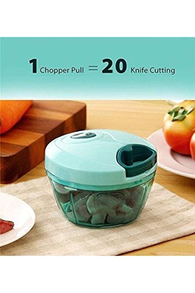NEONI Plastic 450 ml Compact Vegetable Chopper with 3 Blades, Green