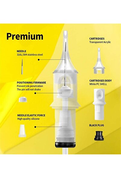 Generic Pack of 10 1203RL Tattoo Cartridge Needles #12 Round Lined for Tattoo Pens