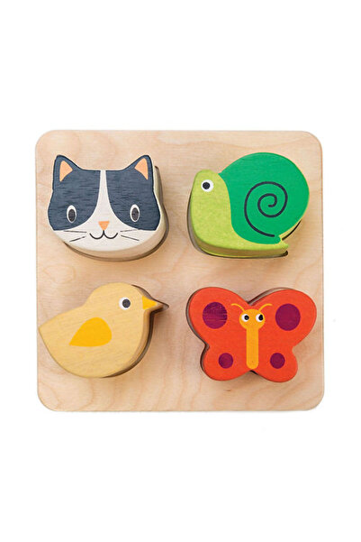 Tender Leaf Toys Tabla senzoriala cu efecte tactile, din lemn premium - Touch Sensory Tray - 5 piese - Tender Leaf