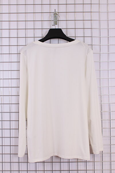 YXL COLLECTION Women's Plus Size Crew Neck Long Sleeve Comfortable Fit Basic Mother Combed Cotton Blouse