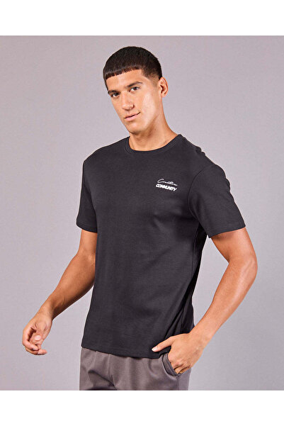 REDTAG Men Black And Charcoal Printed Pyjama Set (2 Piece)