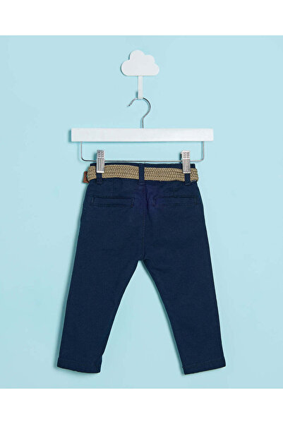 REDTAG Infant Boys Navy Casual Trouser With Braided Belt