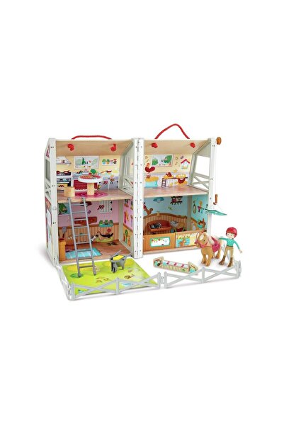 Hape Dollhouse with figurines - Pony Farm Playset