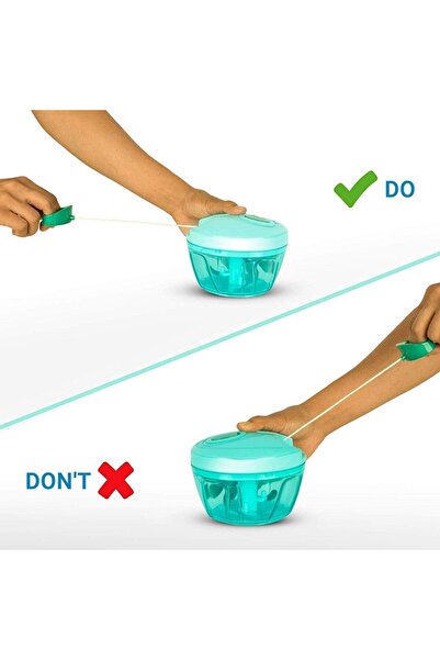 NEONI Plastic 450 ml Compact Vegetable Chopper with 3 Blades, Green