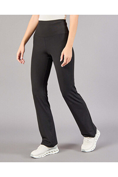 REDTAG Women Black Wide Leg Active Leggings