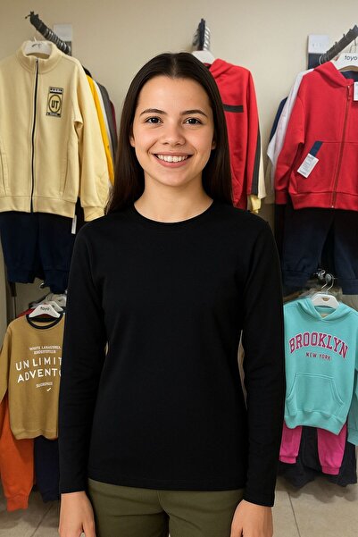 Mcrkids Unisex Cotton Crew Neck Basic Long Sleeve Children's T-shirt