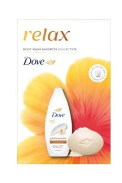 Dove Pamper Shower Gel & Nourishing Oil Soap 90g & Shower Puff Gift Set