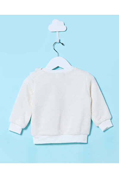 REDTAG Infant Girls Ivory Embellished Sweatshirt