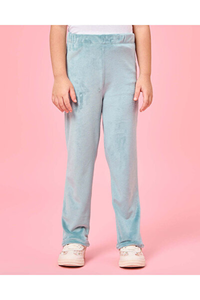 REDTAG Girls Blue Velour Pants