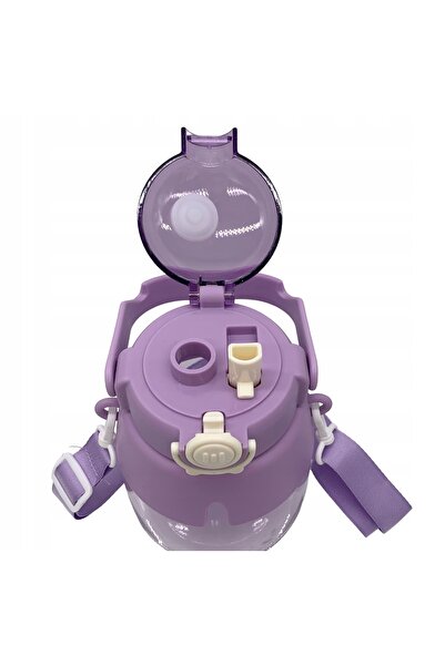 zola Water bottle with straw for children, locking system with lid, 1000 ml, strap for easy carrying