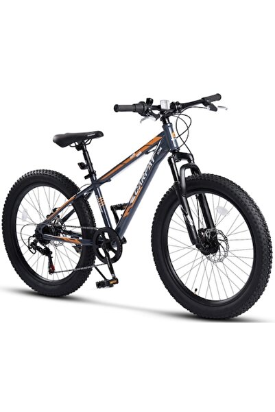 Carpat ERBS24109C Bicicletă MTB pentru copii 24" x 3.0, Shimano 7 viteze, frâne cu disc, gri