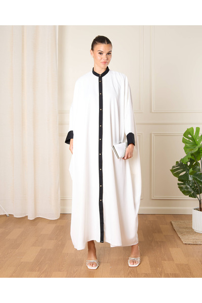 REDTAG Women Ivory Two Tone Button Front Dress