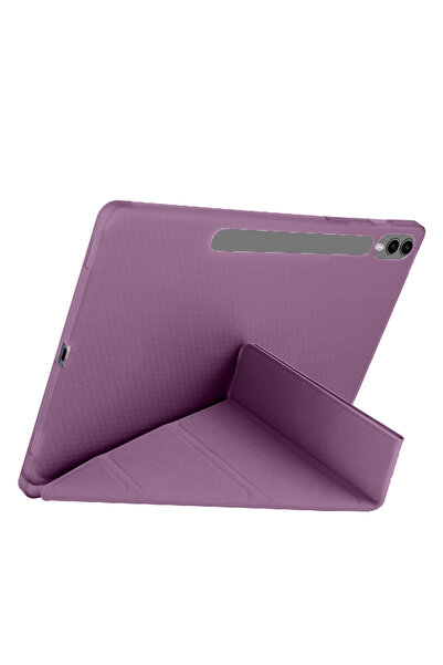 Sneezy Samsung Galaxy Tab S9 Fe Plus X610 12.4 Inch Foldable Smart Case with Pen Holder and Stand