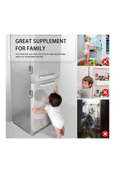 Generic 2-Piece Fridge Freezer Door Lock Latch Grey