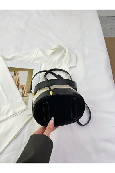 SHABILI Women's PU color-blocked shoulder bucket bag/crossbody bag, multi-pocket canvas bag for teenagers