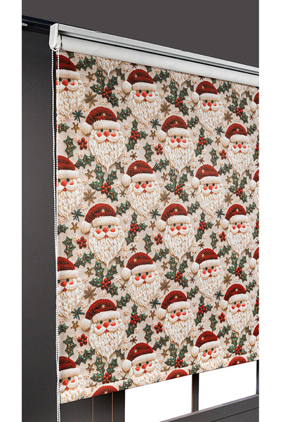 bizdenperde Baskılı Noel Baba Yılbaşı Özel Stor Kaliteli Güneşlik Perdeler
