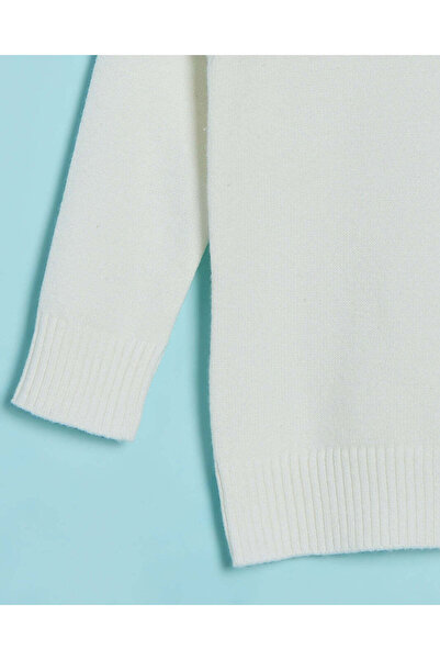 REDTAG Infant Girls White Round Neck Basic Sweater