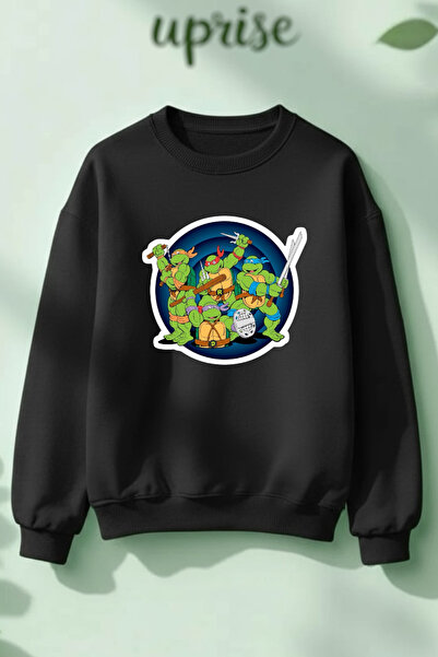 Vordevia Hanorac Turtle cu imprimeu Cotton 3 Thread B guler rotund O supradim...