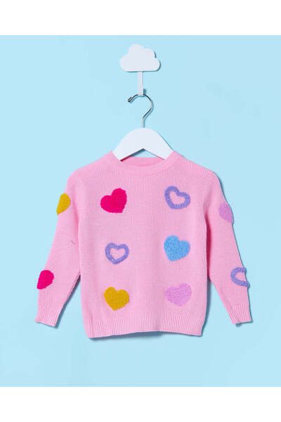 REDTAG سترة محبوكة باللون الوردي للبنات الرضع