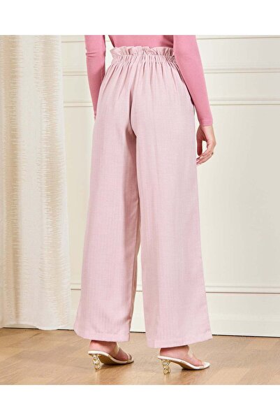 REDTAG Women Pink Wide Leg Casual Trousers