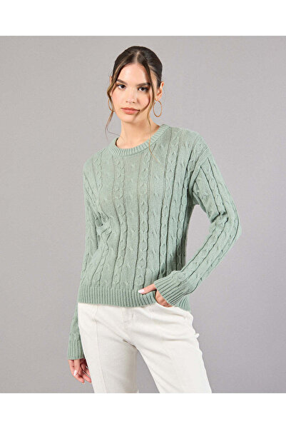 REDTAG بلوفر نسائي محبوك باللون الأخضر