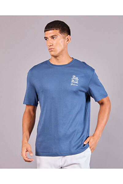 REDTAG Men Blue And White Printed Pyjama Set (2 Piece)