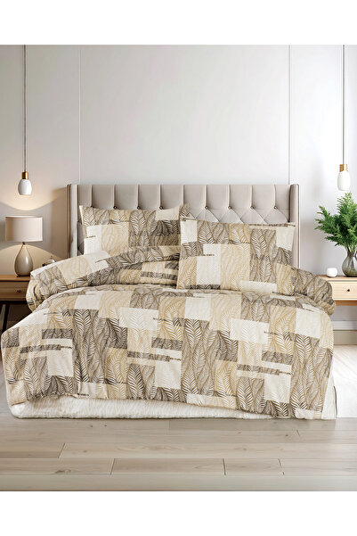 DONATEV Ece Ranforce Cotton Double Duvet Cover Set / Beige