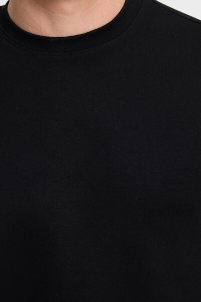 Tudors Men's relax fit comfortable cut long sleeve crew neck black sweatshirt