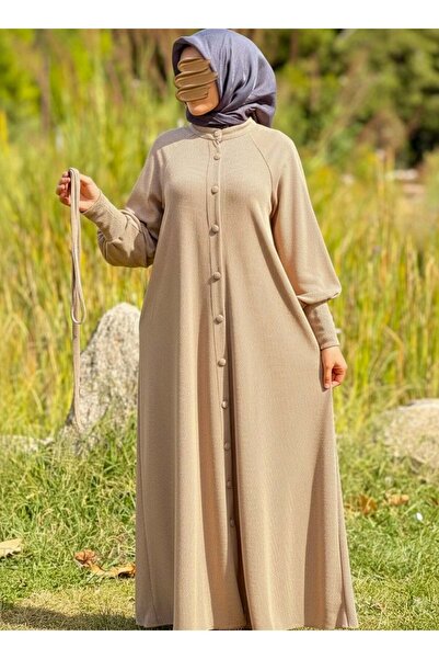 Nissra Ankanoor Raglan Sleeve Covered Button Knitted Ferace Anka255107